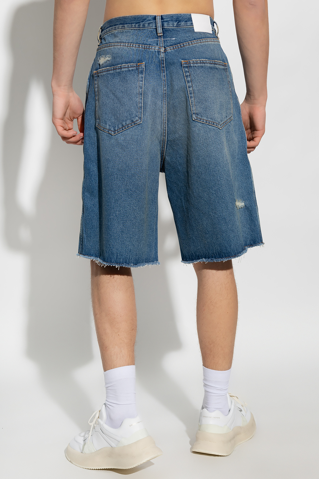 SchaferandweinerShops Japan - Blue Distressed denim shorts